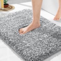 Yimobra Bathroom Rugs Non Slip Washable 24x17, Ultra Soft and Water Absorbent Bath Mats, Plush Fluffy Shower Mat Outside, Microfiber Thick Matts for Bathroom Floor/Sink, Light...