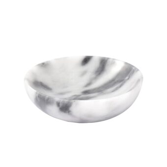 4.72 Inch Mini Decorative Bowls, Natural Small Marble Decorative Bowls for Home Decor, Key Bowl, Coffee Tables Centerpiece, Soap Serving Bowl, Incense Burner, Smudge Bowl