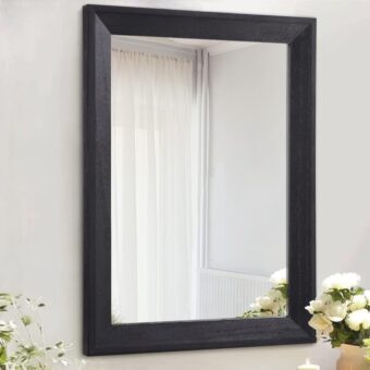 AAZZKANG Wall Mirror Black Rectangle Mirrors for Wall with Wood Framed Decorative Hanging Mirror for Bedroom Bathroom Living Room Farmhouse