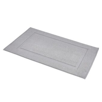 Amazon Basics Banded Bathroom Bath Rug Mat, Powder Gray, 31 inches L x 20 inches W