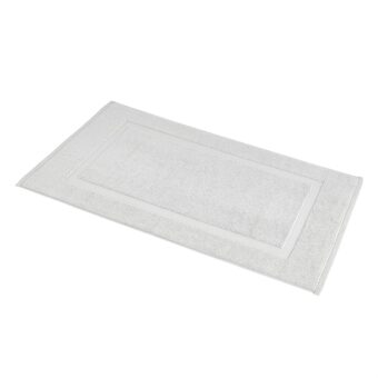 Amazon Basics Banded Bathroom Bath Rug Mat, Soft Silver, 31 inches L x 20 inches W