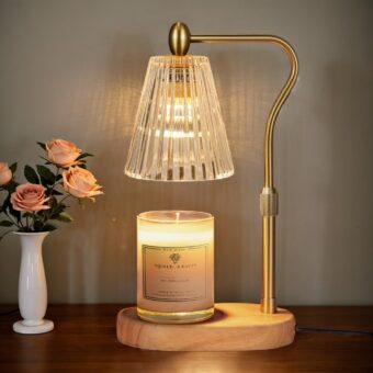 Candle Warmer Lamp - Candle Warmer Lamp with Timer and Dimmer Adjustable Height,Electric Wax Melt Warmer with 2 Bulbs for Scented Jar Candles Home Decor Mother's Day Gifts