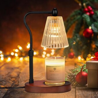 Candle Warmer Lamp with Dimmer 2 Bulbs, Electric Candle Warmer with Timer Adjustable Height, Wax Melt Warmer for Scented Wax Jar Candles, Gifts for Mom New Home, Christmas,...