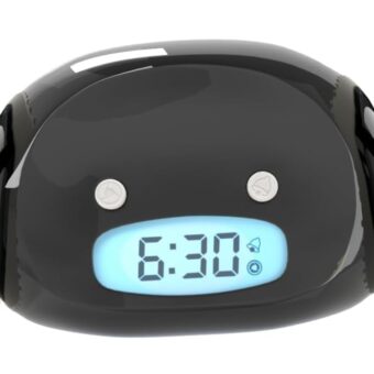 CLOCKY Extra Super Loud Alarm Clock for Heavy Sleepers Adults Kids Teens Bedroom, Move Jump Roll Run Away Easy to Set Smart Digital Alarm Clock on Wheels -Funny Gag Gift (Black)