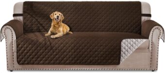 Couch Cover Sofa Covers Washable Couch Covers for 3 Cushion Couch Sofa Pet Friendly Couch Covers for Dogs Reversible Sofa Cover (68" Sofa, Chocolate/Beige)