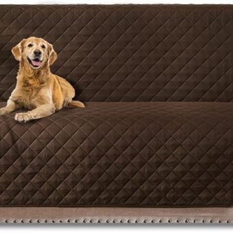 Couch Cover Sofa Covers Washable Couch Covers for 3 Cushion Couch Sofa Pet Friendly Couch Covers for Dogs Reversible Sofa Cover (68" Sofa, Chocolate/Beige)