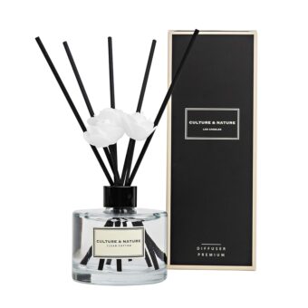 CULTURE & NATURE Reed Diffuser Set 6.7oz (200ml) Clean Cotton Scented Diffuser with Sticks Home Fragrance Reed Diffuser for Bathroom Shelf Decor