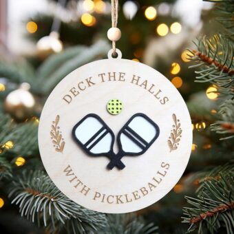 Deck the Halls with Pickleballs Ornament, 4 inches, for Pickleball Lover (TA05.1)