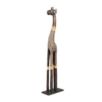 Deco 79 Wood Giraffe Decorative Sculpture Home Decor Statue, Accent Figurine 8" x 4" x 31", Dark Brown