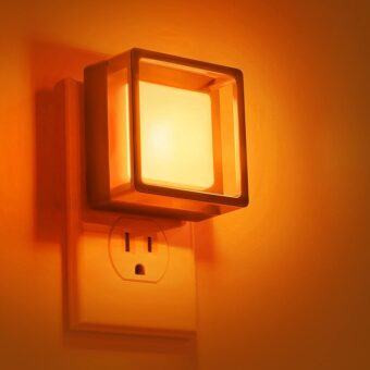 DORESshop Orange Night Light [2 Pack], Night Lights Plug Into Wall, Night Light, Dusk to Dawn Sensor, LED Night Light Adjustable Brightness, Bedroom, Bathroom, Hallway, Stairs,...