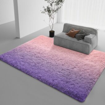 DweIke Luxury 4' x 6' Modern Indoor Living Room Bedroom Home Area Rugs, Light Purple Pink Rug Upgrade Non-Slip Rectangular Colorful Rug, High Pile Soft Rug for Kids Girls...