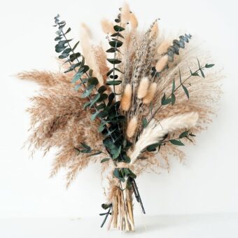 Green Pampas Grass Boho Bouquet – Exquisite Lavender and Eucalyptus Dried Flower Arrangements for Western Boho Decor – Rustic Flowers for Your Bohemian Home, Bedroom, and...