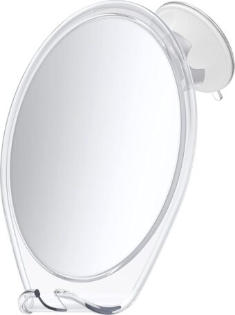 HONEYBULL Shower Mirror Fogless for Shaving - with Suction, Razor Holder for Shower & Swivel, Small Mirror, Shower Accessories, Bathroom Mirror, Bathroom Accessories, Holds...