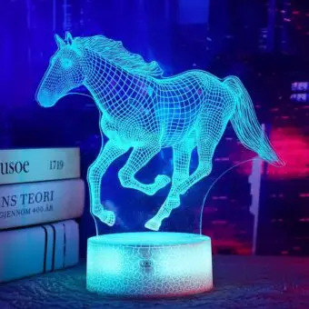 Horse Gifts for Girls, 3D Illusion Lamp, 3D Horse Night Light with 16 Colors Remote and Touch Control, Horses Decor for Kids Room, Girls Birthday Gifts