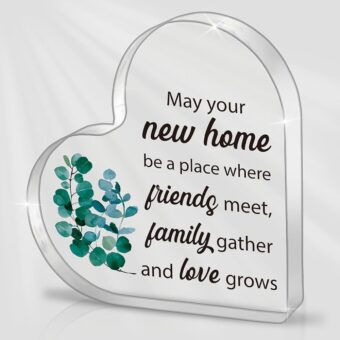 Housewarming Gift for New Home, House Warming Gift for Women, New House New Apartment Gift, New Home Gift Office Desk Decor Heart Acrylic Ornament