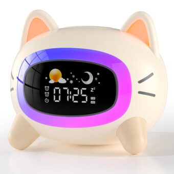 Kids Alarm Clock Ok to Wake Alarm Clock for Kids, Toddlers Night Light Clock for Bedroom, Cat Alarm Clock with Sleep Training and Sound Machine, Birthday Gift for Boy Girls...