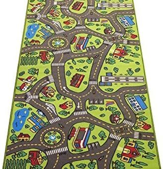 Kids Rug Playmat City Life Great for Playing with Cars and Toys - Play Learn and Have Fun Safely - Educational Road Traffic Play Mat for Bedroom Play Room Game Safe Area (Medium...