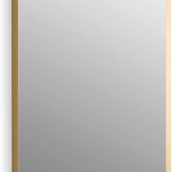 KOHLER Essential 22 in. W x 34 in. H Rectangle Framing Wall Mirror with Modern Brushed Gold