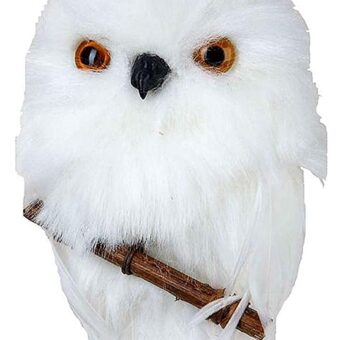 Kurt S. Adler YAMC2220 Hanging Owl Ornament with Branch, 3.93", White