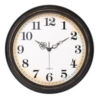 Large Wall Clock 16 Inch Silent Non-Ticking Vintage Wall Clocks Battery Operated for Living Room (Bronze)