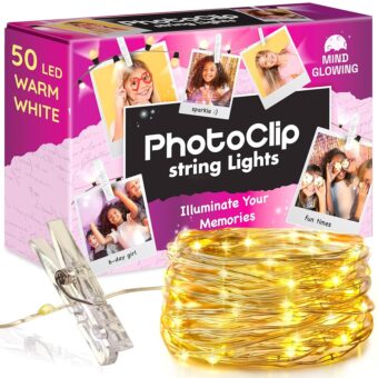 Mind-Glowing Photo Clips String Light - 50 LED Fairy Lights with Clips for Pictures - Teen Girl Gifts Trendy Stuff - Christmas Gift for 8 9 10 11 12 13 14 Year Old Girls - Tween...