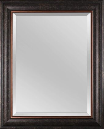 Mirrorize Rectangular Framed Beveled Wall Mirror, 24" x 30", Brown Bronze Finish