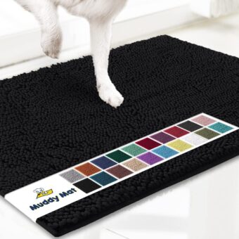 Muddy Mat® Shown on TV – Super Absorbent Microfiber Dog Door Mat for Muddy Paws, Non-Slip Washable Pet Rug, Quick Dry Chenille Entryway Carpet, Machine Washable Indoor Outdoor...