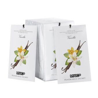 MYARO 12 Packs Vanilla Scented Sachets for Drawer and Closet, Long-Lasting Sachets Bags Air Freshener Fresh Scents, Potpourri Bags Home Fragrance Sachet for Lover