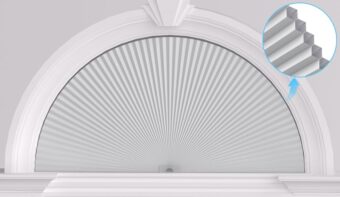 Myshade Arch Window Shades Half Circle Blackout Cellular Shades Cordless No Drill Blinds for Windows Half Moon Honeycomb Fabric No Tools Room Darkening Shades Easy Install...