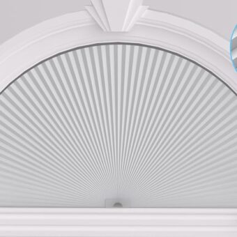 Myshade Arch Window Shades Half Circle Blackout Cellular Shades Cordless No Drill Blinds for Windows Half Moon Honeycomb Fabric No Tools Room Darkening Shades Easy Install...