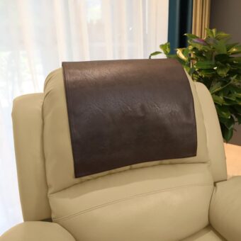 Non Slip Headrest Cover for Furniture Slipcovers,Faux Leather Headrest Protector for Recline Chair Vinyl Head Protector for Sofa,Theater Seat Cover for Home & Office 17x27 in,...