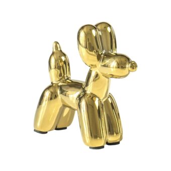 Notakia Cute Ceramics Balloon Dog Statue Crafts Living Room Desktop Decorations,Handmade Modern Small Ceramic Animal Statue Ornament Home Decor Accents (1Pcs Golden Dog)