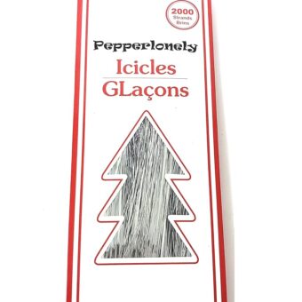 PEPPERLONELY 2000 Strands Icicles Tinsel Tree Christmas Decorations, Silver