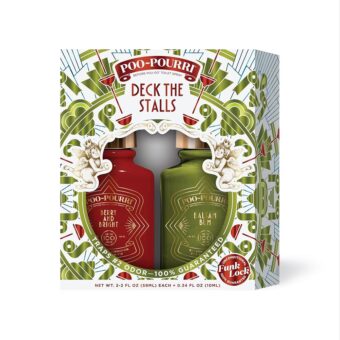 Poo-Pourri Deck The Stalls Gift Set, Berry and Bright 2 Fl Oz and Balsam Bum 2 Fl Oz - Cranberry, Cinnamon, Balsam Fir and Cedarwood