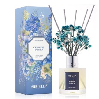 Reed Diffuser Set - 3.38 fl oz(100ml) Cashmere Vanilla Scent Diffuser Home Fragrance Diffuser Set Includes 8 Reed Diffuser Sticks,Home Decor & Office Decor, Fragrance and Gifts