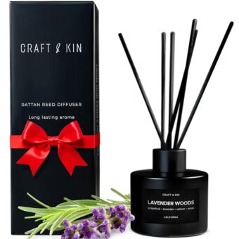 Reed Diffusers for Home Fragrance, Black Reed Diffuser Set, Lavender Diffuser, Oil Diffuser with Sticks, Mens Reed Diffusers for Home, Reed Diffuser for Men Masculine Scent,...