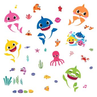 RoomMates RMK4303SCS Baby Shark Peel and Stick Wall Decals