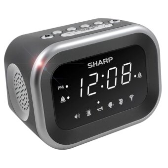 Sharp Big Bang Super Loud Alarm Clock for Heavy Sleepers, 6 Extremely Loud Wake Up Sounds: Rooster, Bugle, Nagging Mom, Jackhammer, Siren, Beep– Up to 115db Volume, Silver/Black...