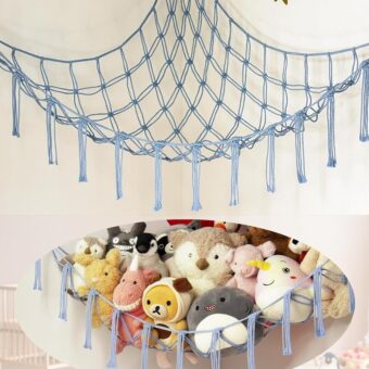 Stuffed Animal Storage Hammock Large Toy Hammock Net for Stuffed Animals Corner - Blue Plush Stitch Stuff Huggy Wuggy Toy Storage Room Decor