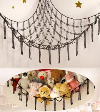 Stuffed Animals Storage Hammock Net Corner Large Adult Toy Hammock Hanging Organizers Storage Home Living Boys Room Decor Cute Funny Stuff Gifts Decorations