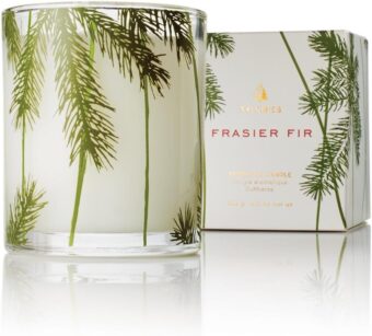 Thymes Frasier Fir Pine Needle Candle - Candles for Home Scented with Notes of Crisp Siberian Fir, Cedarwood & Sandalwood - Holiday Candles for Christmas Decor - Pine Candle -...