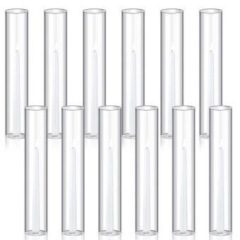 Treela 24 Pcs 2.5"W x 14"H Hurricane Candle Holder Sleeve Bottomless Glass Cylinder Candleholder Tall Candle Glass Cover Clear Open Ended Candle Shade Chimney Tube Cover for...