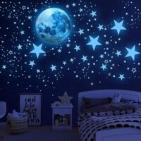 1138Pcs Glow in The Dark Stars, Glow in The Dark Moon for Ceiling Planets Space Wall Stickers Solar System Galaxy Wall Decals for Kids Boys Bedroom Living Room Decoration -Blue