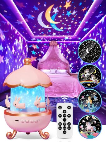 Night Light for Kids, 315 Colors+15 Films Star Projector for Kids Night Light Projector,Remote+360°Star Lights for Ceiling,10 Music+1200mah Night Light for Kids Night Light...