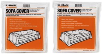 U-Haul Sofa Covers - 2 Pack – Plastic Moving and Storage Covers for Couches Up to 8’ Long – 134” x 42” Covers – Water Resistant